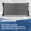 Auto Dynasty Dpi 13347 Factory Style 1-row Cooling Radiator Compatible With Toyota 86 17-20 Fr-s Subaru Brz 2 0l H4 13-20