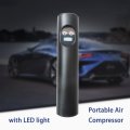 Usonline911 Portable Air Compressor Mini Tyre Inflator Electric Tire Pump For Car Bicycle Rechargeable With Led Light Black