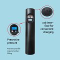 Usonline911 Portable Air Compressor Mini Tyre Inflator Electric Tire Pump For Car Bicycle Rechargeable With Led Light Black
