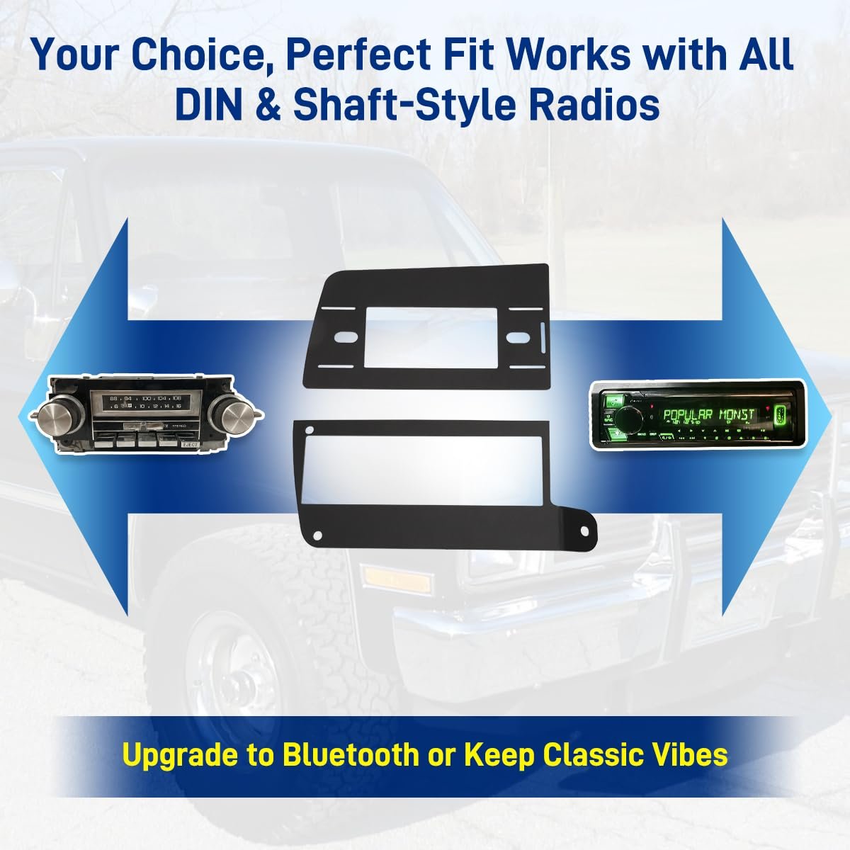 Din Radio Install Kit For Chevrolet Gmc Ck 1973 1987 Replace 87 99 3052 Abs Plastic Dash Support Panel Single And 2 Shaft Head