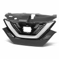 Ni1200319 Factory Style Front Bumper Grill Grille Assembly With Camera Hole And Chrome Bright Moulding For Nissan Rogue Sport 
