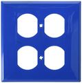 Leviton 80716-bu 2-gang 2-duplex Receptacle Wallplate Standard Size Thermoplastic Nylon Device Mount Blue 