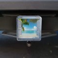 Tropical Beach Vacation Ocean View Tow Trailer Hitch Cover Plug Insert