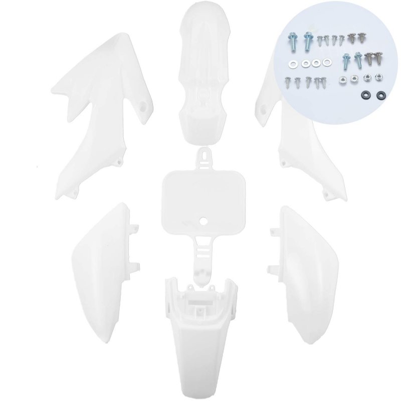Plastic Fender Fairing Body Work Kit 7 Piece For Crf50 And Chinese Mini Dirt Bikes 50cc 70cc 90cc White Abs Set With Windshield