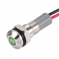 Signal Indicator Lights Ac Dc 12v-24v 6mm Panel Mount Green Led Waterproof Metal Shell Lamp For Industrial Electrical Car 