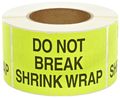 Aviditi Tape Logic 3 X 5 Do Not Break Shrink Wrap Fluorescent Yellow Warning Sticker For Shipping Handling Packing And Moving 1 