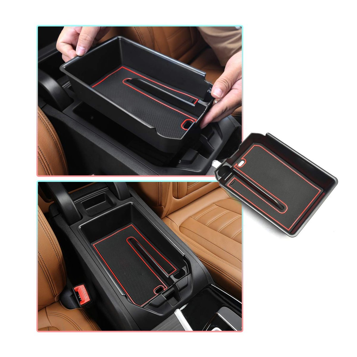 Cdefg Car Center Console Organizer Tray Secondary Storage Box For 2018 2019 2020 X3 G01 X4 G02 Accessories Insert Red