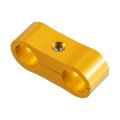 Aluminum Alloy An4 Car Hose Separator Clamp Fuel Line Connector For Oil Gold Tone 