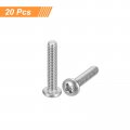 Uxcell 8-32x7 8 Pan Head Machine Screws 304 Stainless Steel 18-8 Screw Phillips Drive Fully Threaded Bright Finish Pack Of 20
