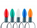 25 Pack C7 Led Orange Replacement Light Bulbs For Christmas Strings 0 7w Ceramic Vintage Outdoor String Lights Candle Lamps