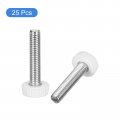 Uxcell 25pcs M6x30mm Threaded Knurled Thumb Screws Zinc Plated Carbon Steel Clamping Knobs Grip Plastic Round Head Thumbscrews