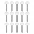 Uxcell 25pcs M6x30mm Threaded Knurled Thumb Screws Zinc Plated Carbon Steel Clamping Knobs Grip Plastic Round Head Thumbscrews