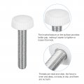 Uxcell 25pcs M6x30mm Threaded Knurled Thumb Screws Zinc Plated Carbon Steel Clamping Knobs Grip Plastic Round Head Thumbscrews