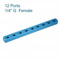 Uxcell G1 4 Thread 12 Ports 9 Way Manifold Block Splitter Quick Connect Air Hose Inline Coupler Air Compressor