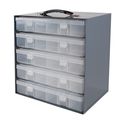 Durham 290-95 Gray Cold Rolled Steel Rack For 5 Small Plastic Compartment Boxes 11-1 4 Width X 10-3 Height 6-3 Depth 