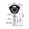 Liru Black Uncut Blank Ignition Key Blade Motorcycle Replacement For Daytona 675 Street Triple