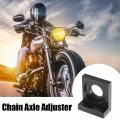X Autohaux 4pcs 15mm Universal Dia Hole Chain Adjuster Block Tensioner Black Metal For Motorcycle