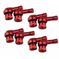 Teamwill 8pcs Red Cnc Aluminum Motorcycle 90 Degree Angle Wheel Tire Stem Tubeless Valve 