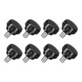8pcs M8 X 12mm Knurled Clamping Knob 304 Stainless Steel Thumb Screw Round Hand Threaded Bolt Stud 25mm Dia For Machinery 