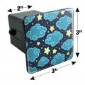 Nighttime Sky With Clouds And Stars Pattern Tow Trailer Hitch Cover Plug Insert