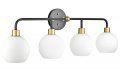 Linea Di Liara Lukasa Modern Bathroom Vanity Lights Fixtures 4-lights Over Mirror Lighting Matte Black And Gold For Light 