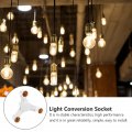 2 Pcs Light Adapter E27 Bulb Home Lampholder Socket Extension Conversion Base Lamp Holder White Stand 3-head Abs Lamps Extend