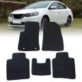 Premium Black Velour And Plastic Car Mats For Nissan Sentra 2013 2019 Custom Fit Waterproof Non Slip Floor Easy To Clean 