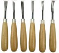 P011 6 Styles Wood Carvers Basic Tool Set With Straight Handles 3 Grinding Stone Sticks 