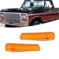 Left And Right Side Truck Amber Acrylic Pair Turn Signal Lights Replacement For F150 1973-1979 Bronco 1978 1979 