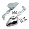 Httmt Mt025 Ttt004- Chrome Flame Stem Shape Rear View Side Mirror Compatible With Kawasak Ninja All Year Model