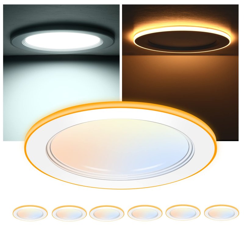 Cloudy Bay 6 Pack Inch 5cct Led Recessed Ceiling Light With Night 2700k 3000k 3500k 4000k 5000k Selectable Ultra-thin Baffle