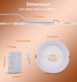 Cloudy Bay 6 Pack Inch 5cct Led Recessed Ceiling Light With Night 2700k 3000k 3500k 4000k 5000k Selectable Ultra-thin Baffle