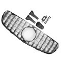 Front Upper Hood Bumper Grille For Mercedes-benz Glc250 2017-2018 Kidney Grill Chrome Silver Tone Black 