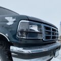 Ecotric Headlights Trim Bezel Pairs Compatible With 1992-1997 F250 F350 Truck 1992-1996 Bronco F150 Pickup Headlamps Chrome