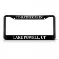 Sign Destination Metal Insert License Plate Frame I D Rather Be In Lake Powell Ut Weatherproof Car Accessories Black 2 Holes 
