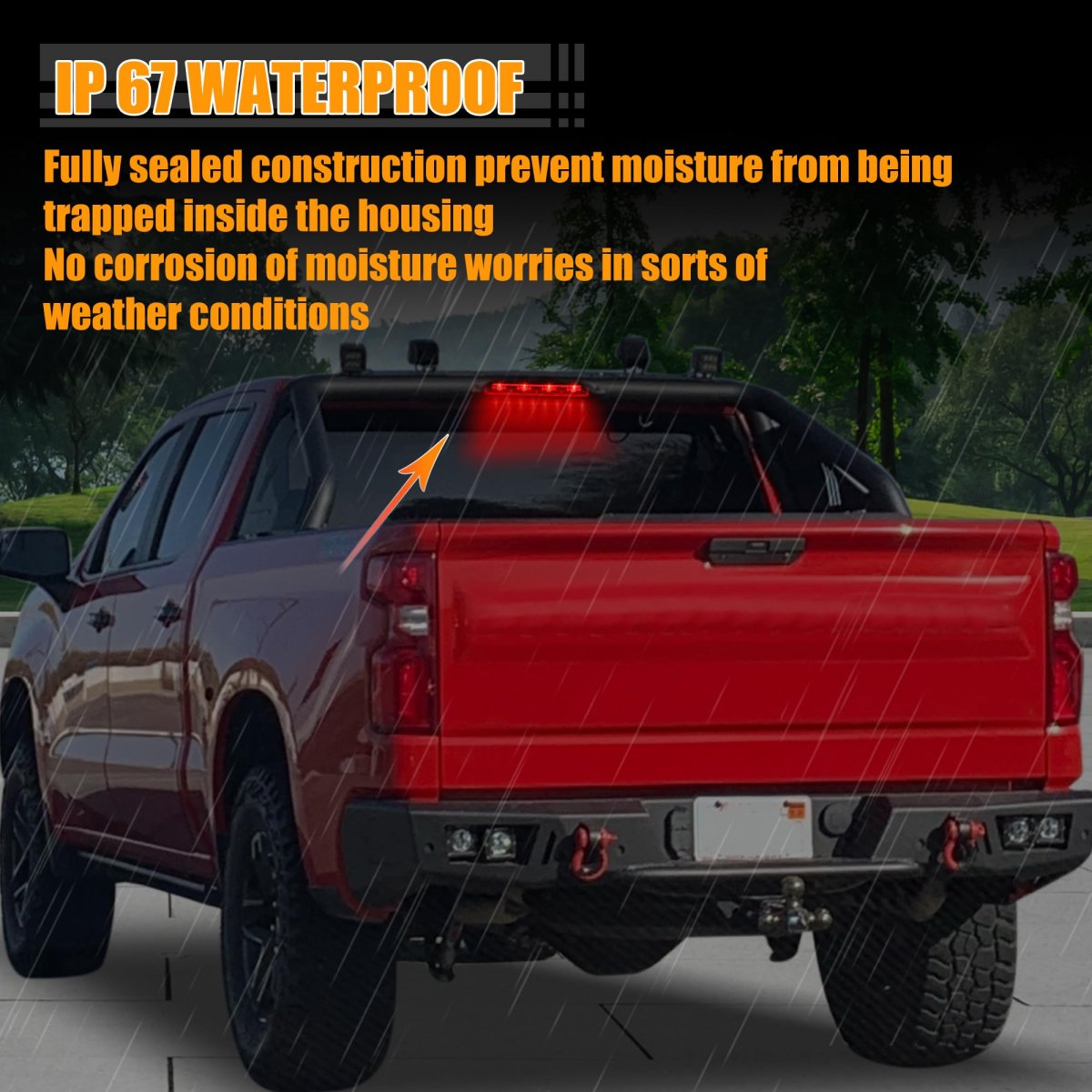 Tail High Mount Brake Stop Light 15120540 Rear Cab Roof Center Third Cargo Lamp For Chevrolet Avalanche 2002-2010 Abs Black Red