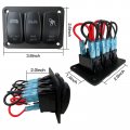 3 Gang Toggle Rocker Switch Panel Blue Led Light For 12v-24v Vehicles