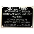 Bridgeport Bp 11182894 Quill Feed Nameplate 