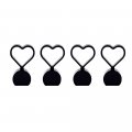 Idain 4pcs Aluminum Heart Shape Wheel Tyre Stem Covers Universal Fit Cars Suvs Bike And Bicycle Trucks Motorcycles Black