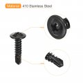 Uxcell Phillips Head Self Tapping Screws 50pcs 10x3 4 410 Stainless Steel Drilling Sheet Metal Screw Black