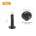 Uxcell Phillips Head Self Tapping Screws 50pcs 10x3 4 410 Stainless Steel Drilling Sheet Metal Screw Black