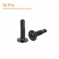 Uxcell Phillips Head Self Tapping Screws 50pcs 10x3 4 410 Stainless Steel Drilling Sheet Metal Screw Black