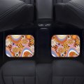 Binienty Swirl Wavy 4pcs Floor Mats For Cars Abstract Hippie Flower Front Rear Foot Non Slip All Weather Universal Fit Orange