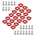 20 Pcs Aluminum Bumper Washer Bolt Engine Bay Dress Up Kit Red