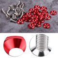 20 Pcs Aluminum Bumper Washer Bolt Engine Bay Dress Up Kit Red