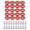 20 Pcs Aluminum Bumper Washer Bolt Engine Bay Dress Up Kit Red