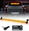 Lumenix Amber Led Traffic Advisor Strobe Light Bar With Controller Rear Window Windshield Emergency Warning Flashing Safety 