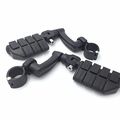 Hk Group Motorcycle Black Adjustable Dually Highway P-clamps Large Footpeg Footrest For Yamaha V-star Roadstar Suzuki Boulevard