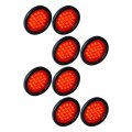 8pcs 4 Inch Round Clear Lens Red Lighting 24 Led Lamp Brake Stop Running Rear Parking Tail Lights W Grommet Wiring Plug