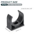 16pcs Pvc Water Pipe Clamps Clips U-shaped Tubing Hose Buckles Irrigation Tube Holder For 25mm Od Tv Trays Hanger Support Gray